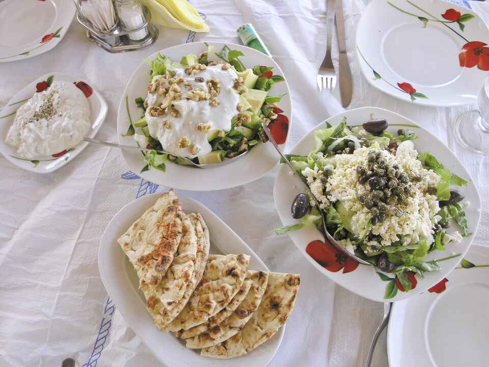 Delicious typical food in Greece