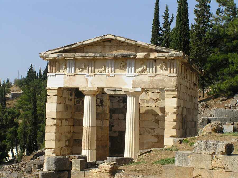 Temple ruins in Delphi, Greece