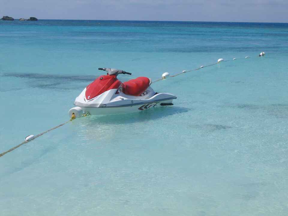 Jet ski off the beach in the Bahamas